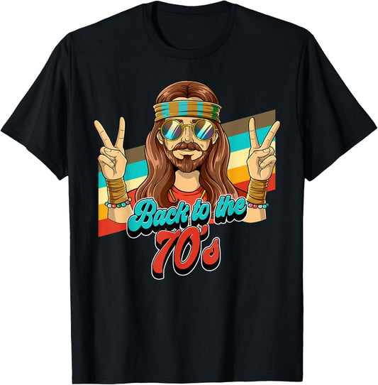 Back To The 70s , black T-Shirt