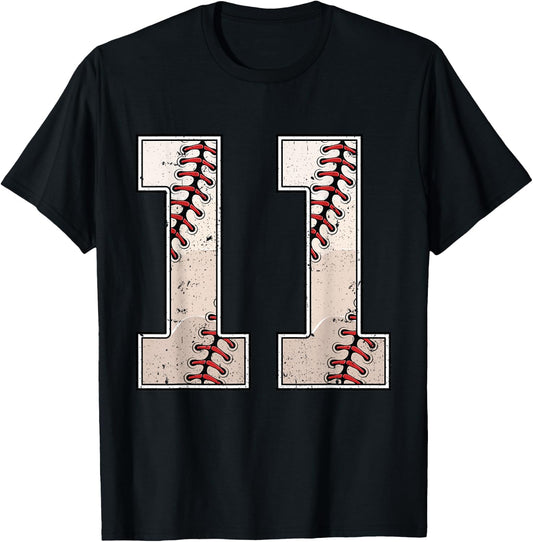 Baseball Birthday Boy Eleven 11 Years Old 11th Bday Party T-Shirt