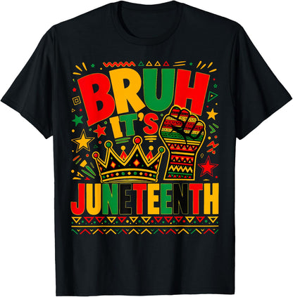 Juneteenth Boys Teens Kids Men Bruh It's Juneteenth 1865 T-Shirt
