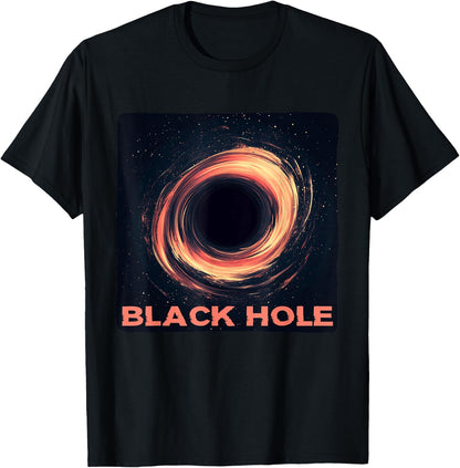 Cute Black Hole for Adults and Kids , Black, S T-Shirt