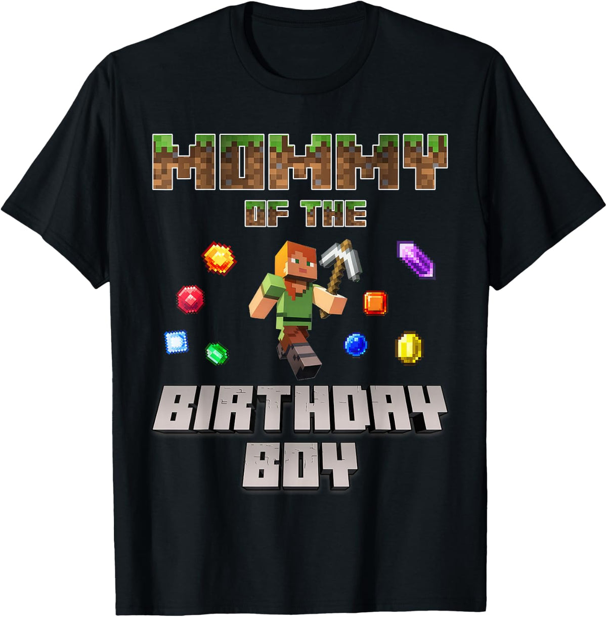 Mommy Of The Birthday Boy Video Gamer Pixel Number T-Shirt