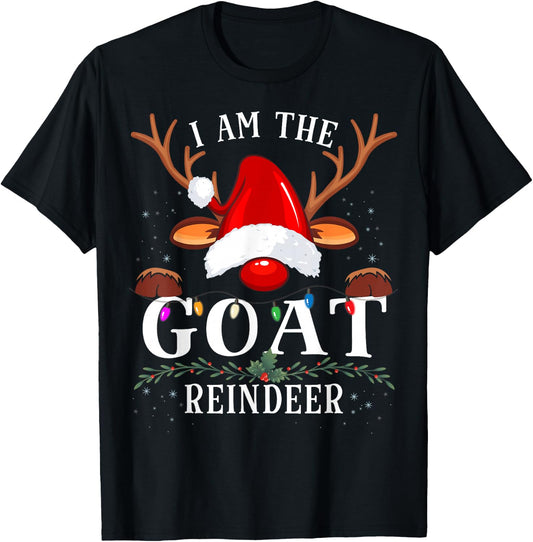 99 Gifts I Am The Goat Reindeer Christmas Family -Adults Black Short Sleeve Classic Fit T-Shirt