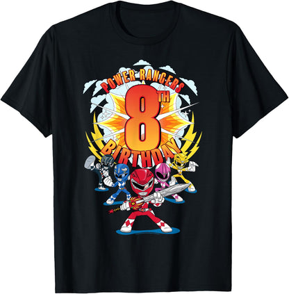 Power Rangers Awesome 8th Birthday Mini Action Shot T-Shirt