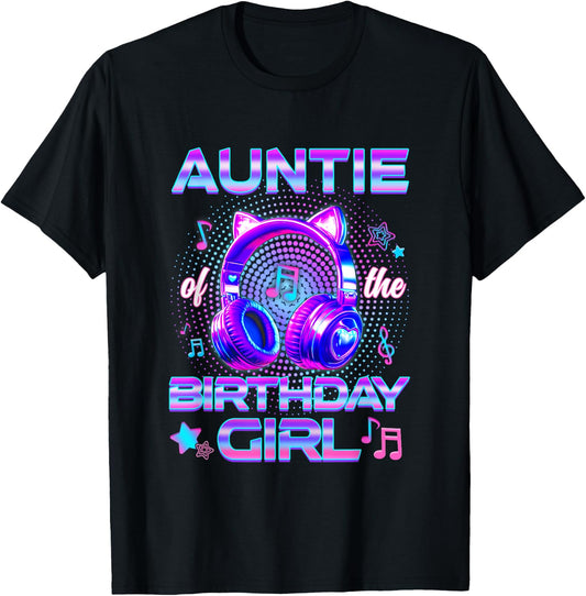 Auntie of The Birthday Girl K-Pop Korean Family Birthday T-Shirt
