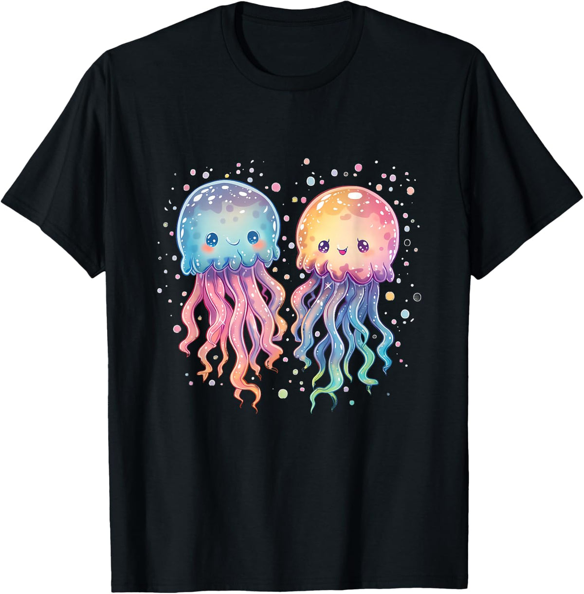 Jellyfish Marine Mammal Artwork Motif Sea Ocean Animal , black T-Shirt