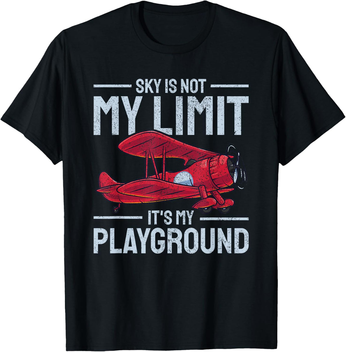 with German Text Flugzeug Der Himmel ist nicht mein Limit Pilot, black T-Shirt