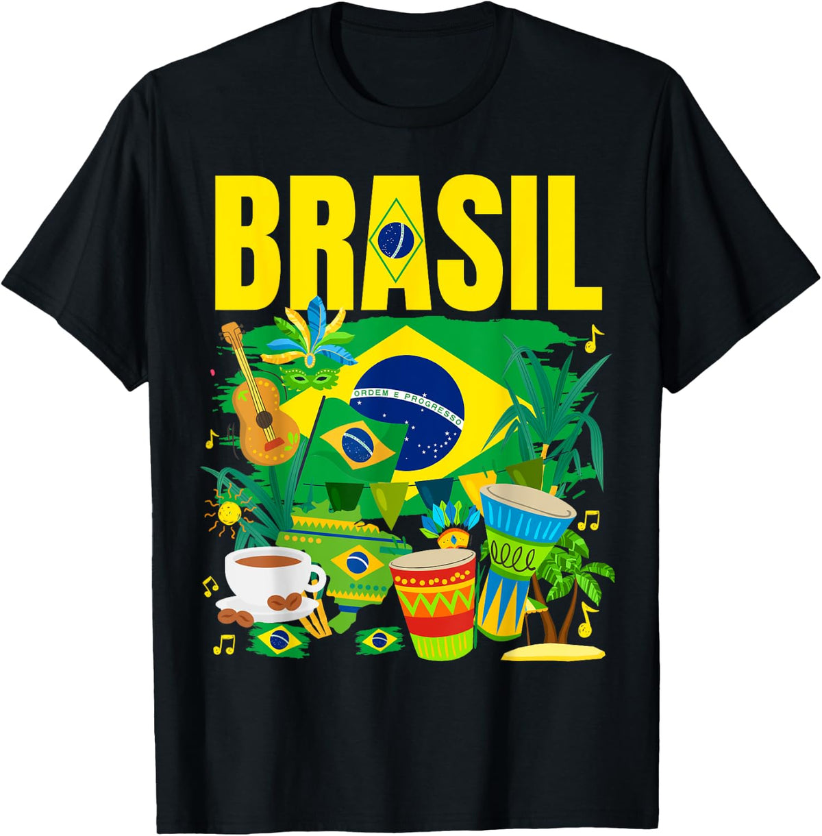 Brazil Flag - Outfit Idea - Brazilian Flag , Black, S T-Shirt