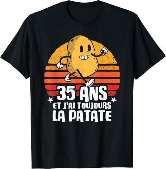 Anniv Gift 35 Years Birthday Decoration 35 Years Potato , Black, S T-Shirt