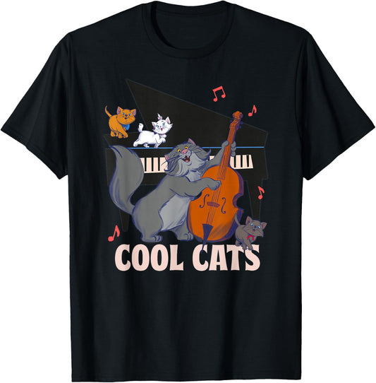 Aristocats Cool Cats Cats Music , Black, S T-Shirt