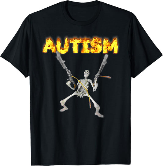 Autism Skeleton Meme - Autism Awareness T Shirt Adult & Kids Black S Short Sleeve Halloween T-Shirt