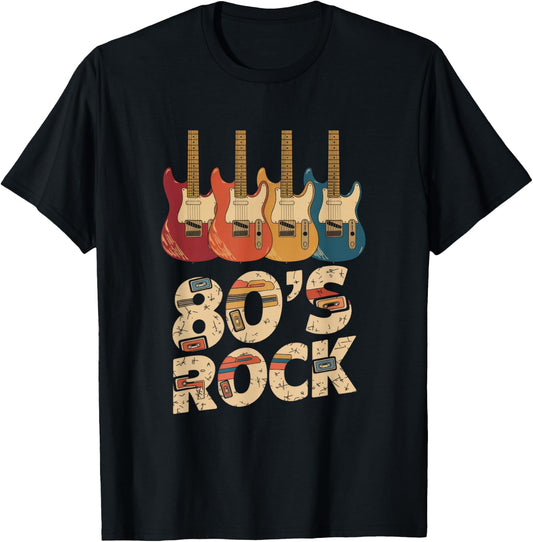 80's Rock - Rock Band Guitar Cassette Tape T-Shirt