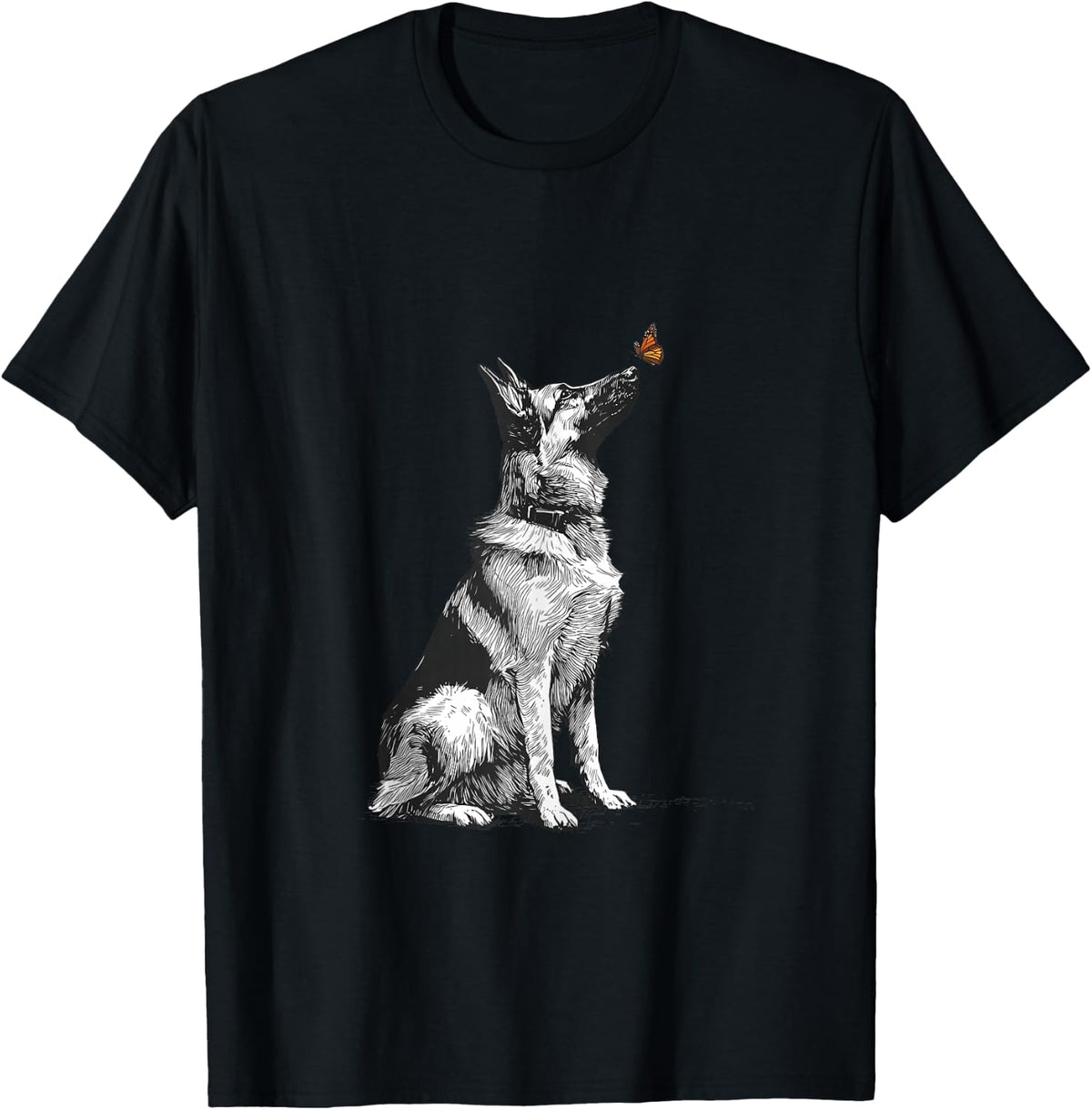 German Shepherd with Butterfly T-Shirt