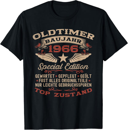 58th Birthday Gift Vintage 1966 Vintage Funny , black T-Shirt