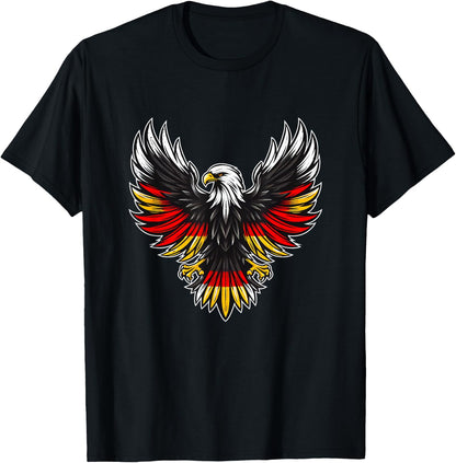 German Flag Eagle , Black, S T-Shirt