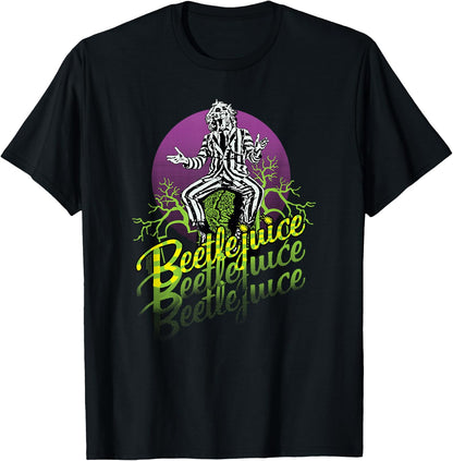 Beetlejuice Purple Circle , black, s T-Shirt