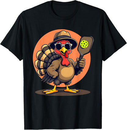 Turkey Cool Pickleball Black Small Classic Fit Modern Casual Thanksgiving T-Shirt