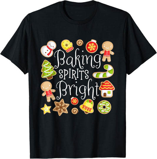 Baking Spirits Bright Christmas Gingerbread Lover Xmas Party T-Shirt