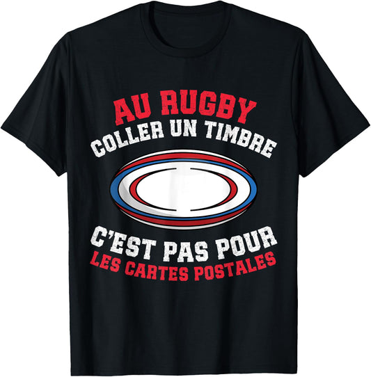 At Rugby Paste A Stamp No Postcard Rugby Player , Black, S T-Shirt