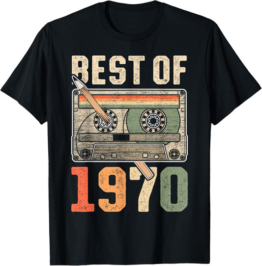 Best of 1970 Old Cassette 56th Birthday Retro T-Shirt