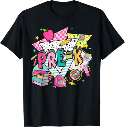 Pre-K Teachers Students Retro 90s Back To School T-Shirt