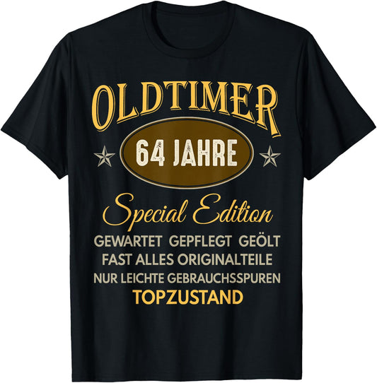 64th Birthday Ladies 64 Years 1958 Funny Gift , black, s T-Shirt