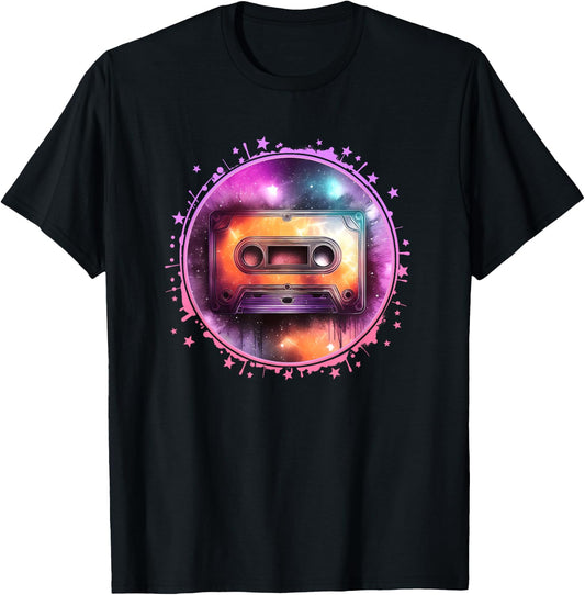 80s 90s Retro Party Outfit with Cassette Tape Shirt Vintage T-Shirt