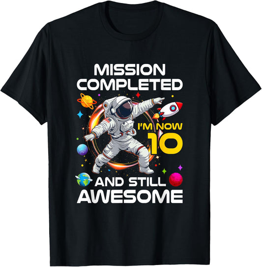 10Th Birthday Astronaut 10 Years Old Outer Space Birthday T-Shirt