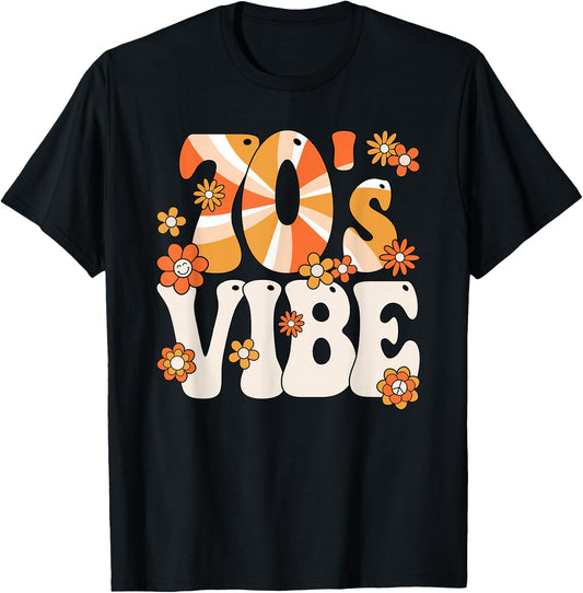 70s Vibe 70s Theme Party Hippie Outfit 70s Costume , black T-Shirt