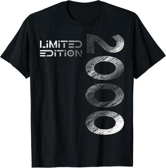 24th Birthday Limited Edition Vintage 2000 Man Woman , black T-Shirt