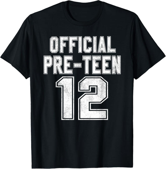 12 Official Pre-Teen 12th Birthday Boy Gifts 12 Year Old T-Shirt