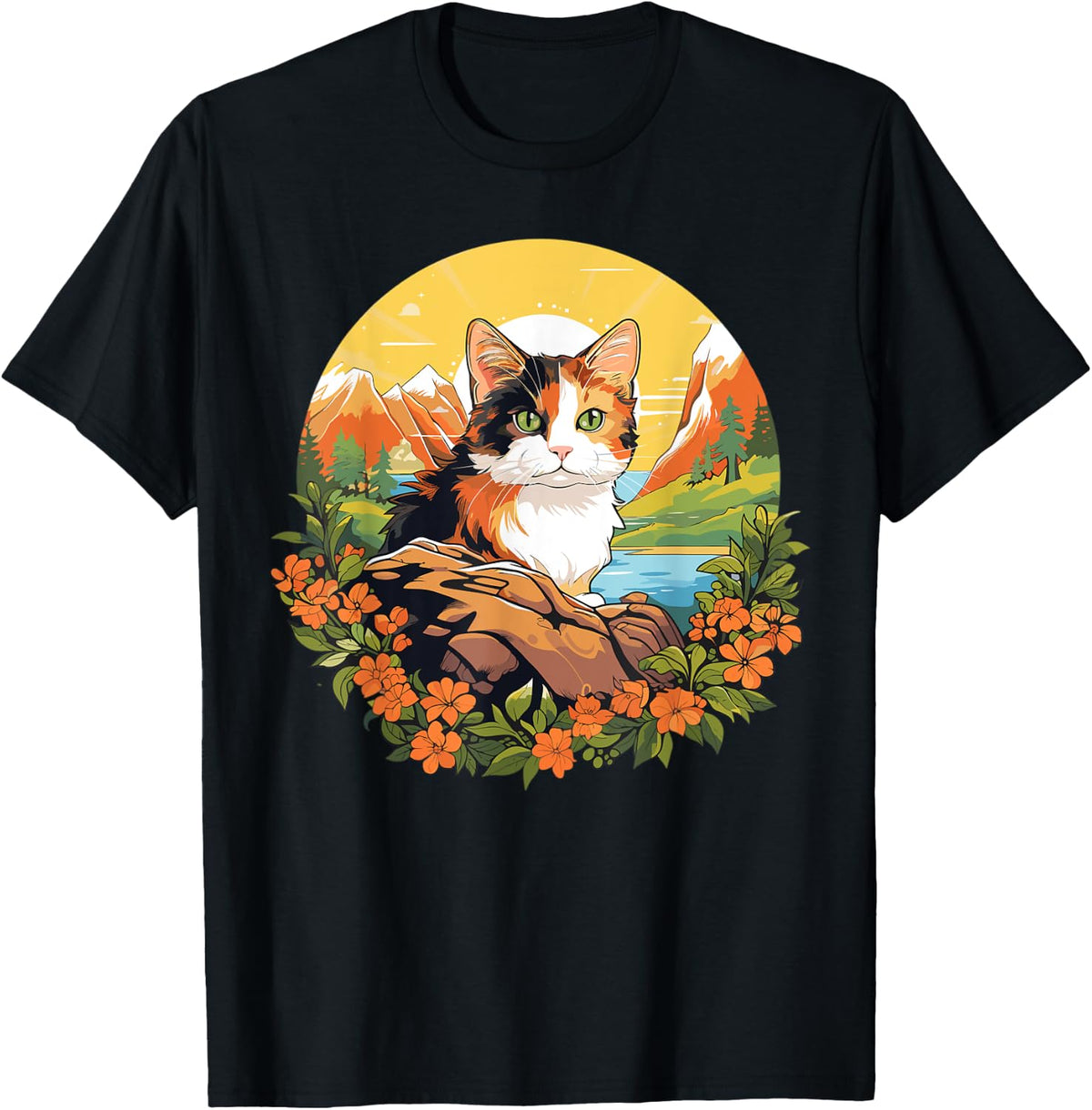 Calico Cats Calico Cat , Small, Black T-Shirt