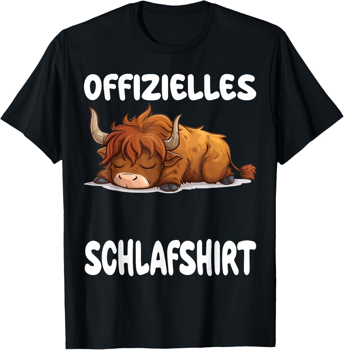 Scottish Highland Cow Official Sleep Shirt Nightdress , black T-Shirt