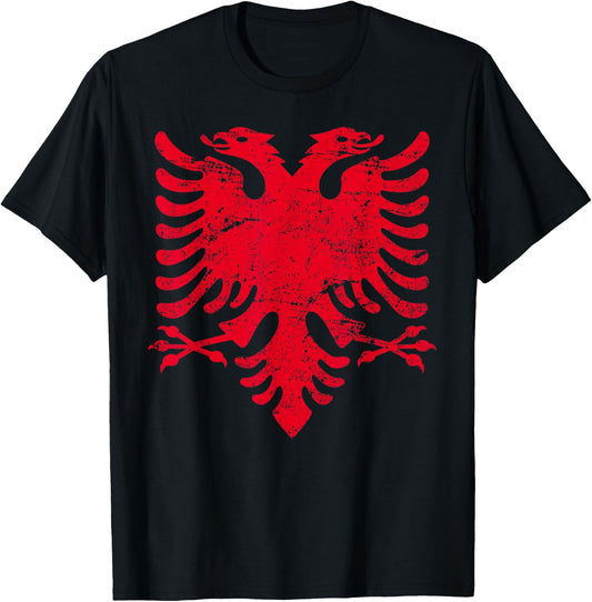 ALBANIA Flag | Men Women Kids ALBANIA , Black, S T-Shirt