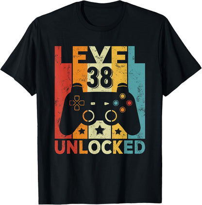38th Birthday Man Woman 38 Years Old Game Controller Gamer T-Shirt