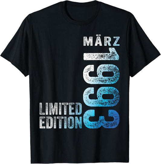30th Birthday Man 30 Years Limited Edition March 1993 , black T-Shirt