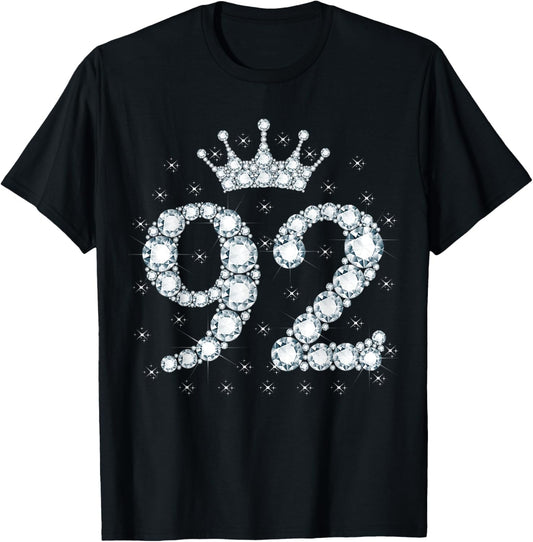 92 Crown 92 Years Old Happy 92nd Birthday Girl Women T-Shirt
