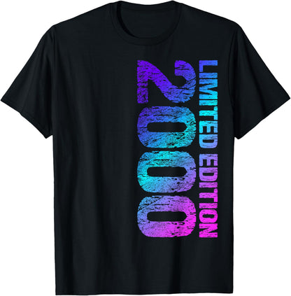 2000 Man Woman 25th Birthday Limited Edition 25 , black T-Shirt