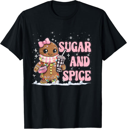 Sugar Spice Gingerbread Bougie Pink Christmas Retro Cookie T-Shirt