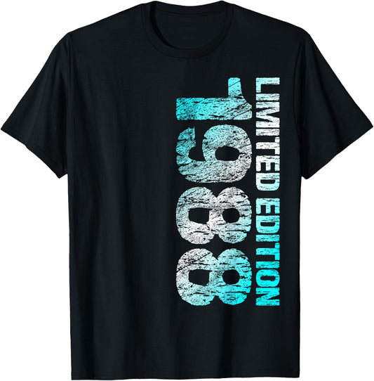 1988 Man Woman 35th Birthday Limited Edition 35 , black T-Shirt