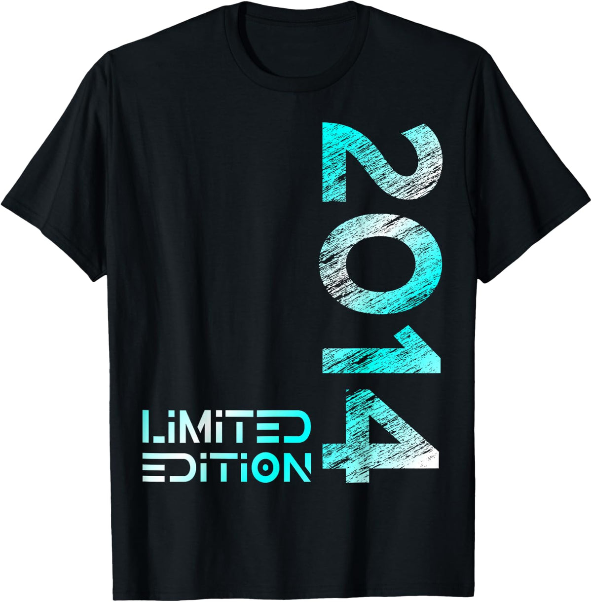 Kids 10th Birthday Limited Edition Vintage 2014 Boy Girl , black T-Shirt