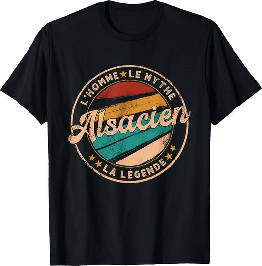 Alsatian Man Myth Legend Gift Humour Alsace , Black, S T-Shirt