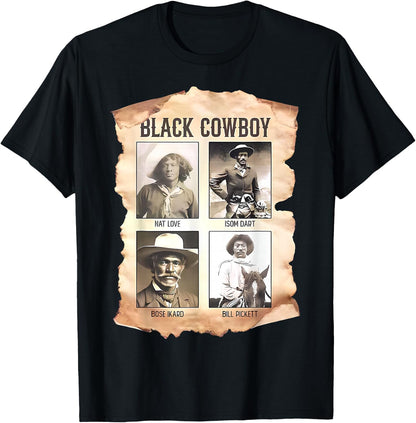 Black Cowboy Western Rodeo Melanin Black History Texas Men T-Shirt