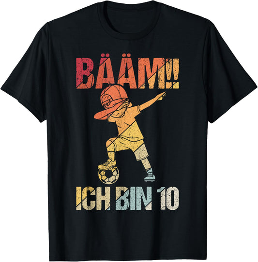 B??M Ich bin 10 Dabbing Birthday Shirt 10 Years Boys , black T-Shirt