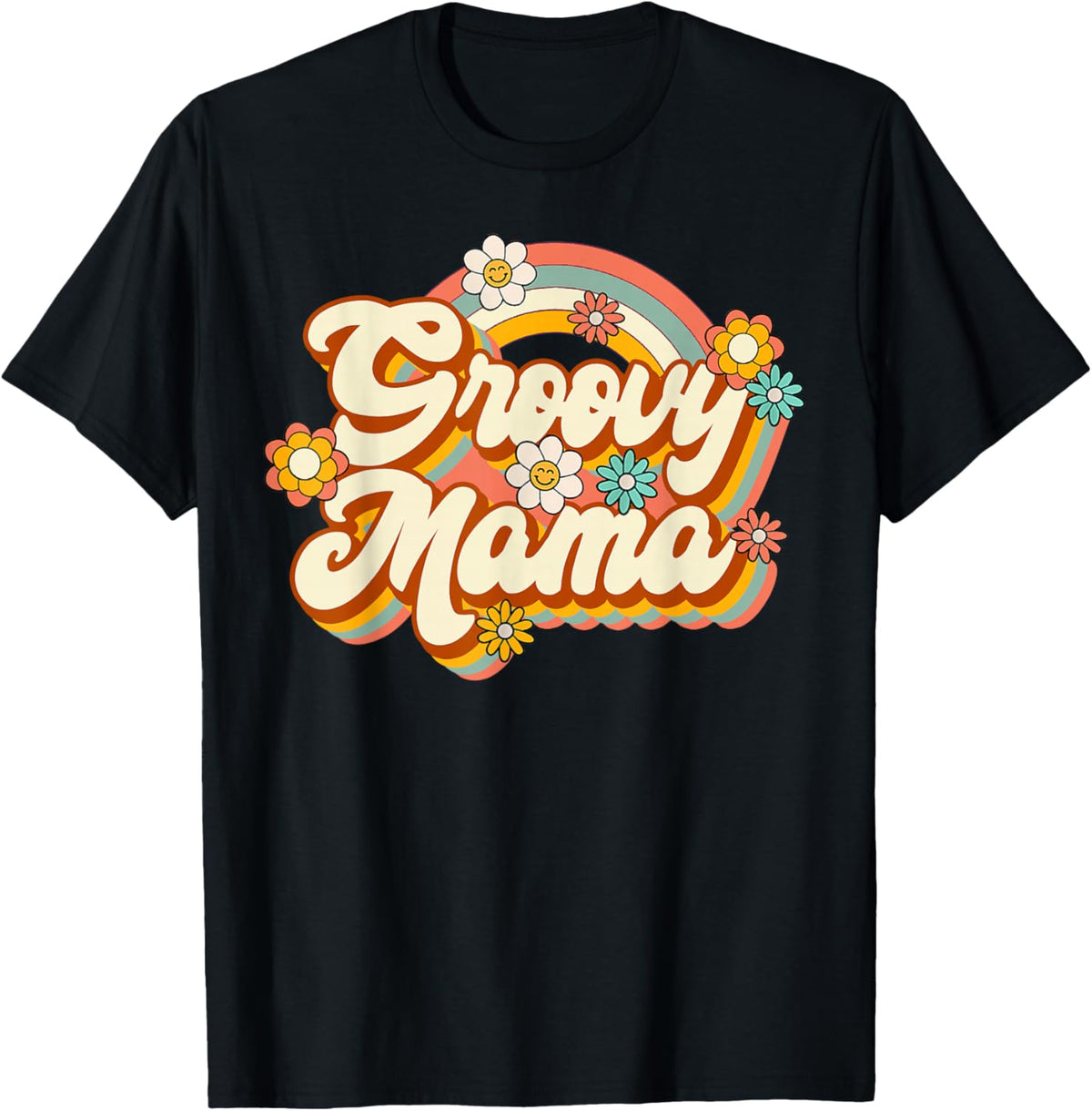 Retro Groovy Mama Family Birthday 60s 70s Hippie Costume T-Shirt