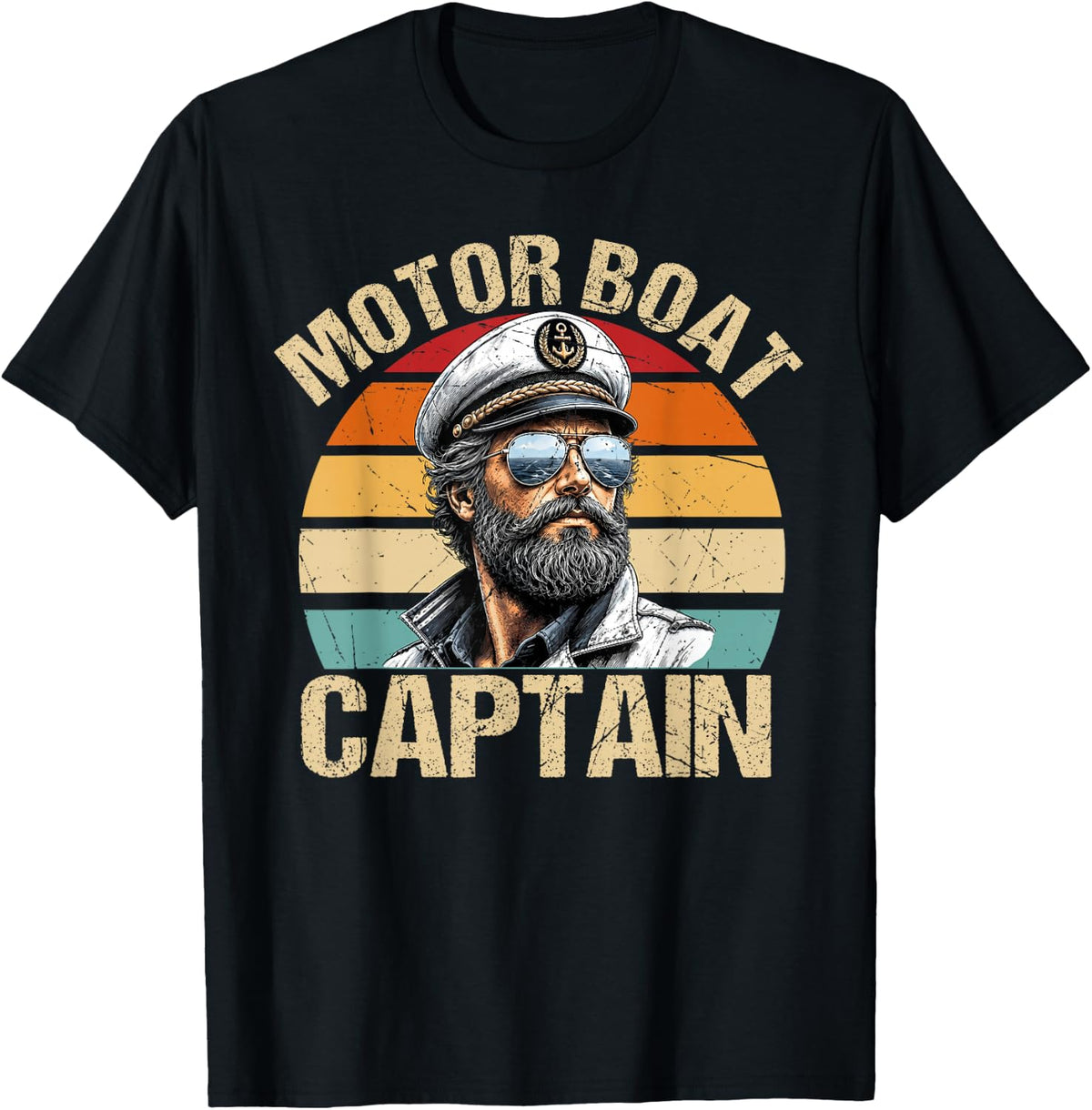 Vintage Motor Boat Captain Retro 70s 80s Sailor Boating T-Shirt