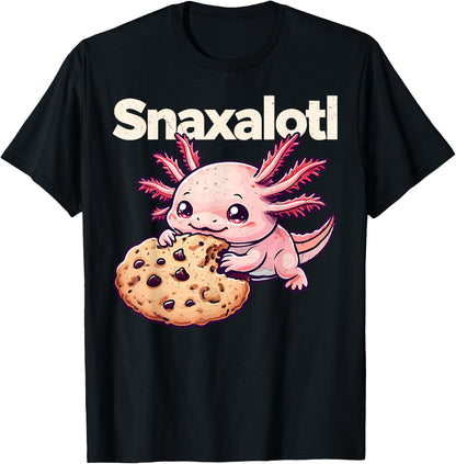 Funny Axolotl Snaxalotl Cookie Lover Axolotls Boys Girls T-Shirt