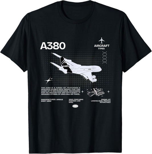 Airbus-A318 Airplane White , black T-Shirt