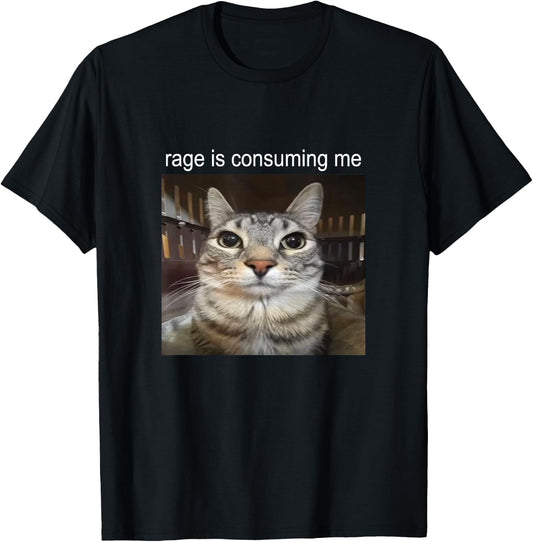 Wut verzehrt mich Dummes Starrendes Katzen-Meme , black T-Shirt