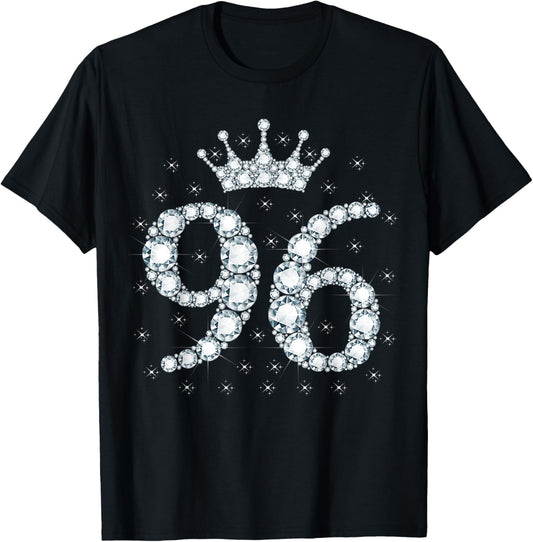 96 Crown 96 Years Old Happy 96th Birthday Girl Women T-Shirt