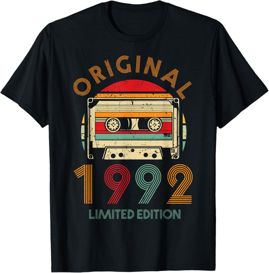 32nd Birthday Original Men Women Vintage Vintage 1992 , black T-Shirt